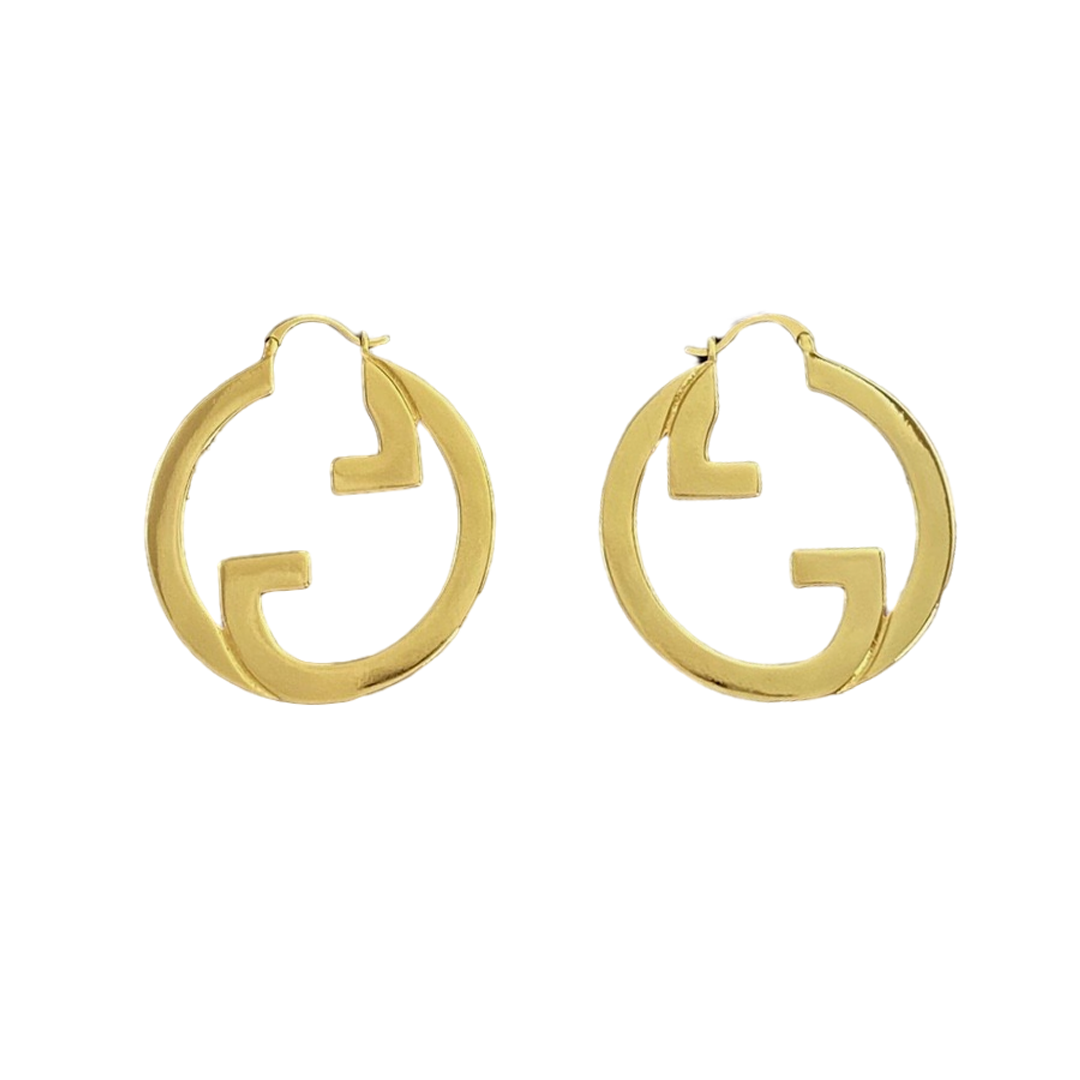 GGE132 Gucci GG Interlocking hoop earrings - ccjewelryacc