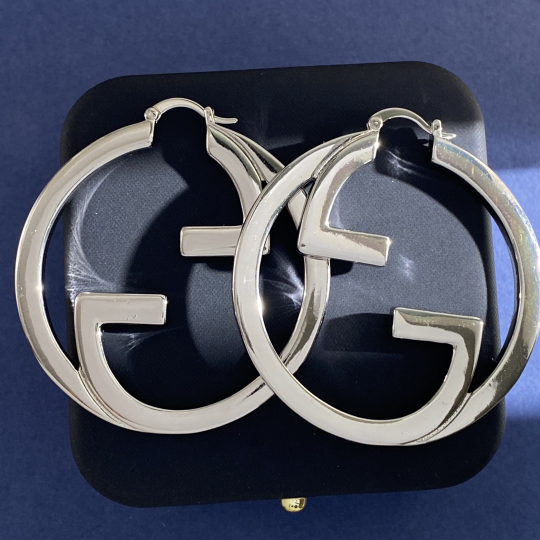 GGE132 Gucci GG Interlocking hoop earrings - ccjewelryacc