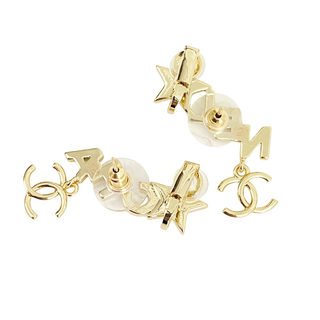 CCE227 Chanel crystal cc star earrings - ccjewelryacc