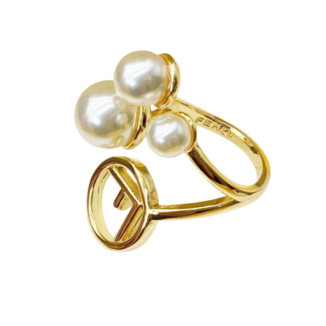 FDR012 F PEARL GOLD RING - ccjewelryacc
