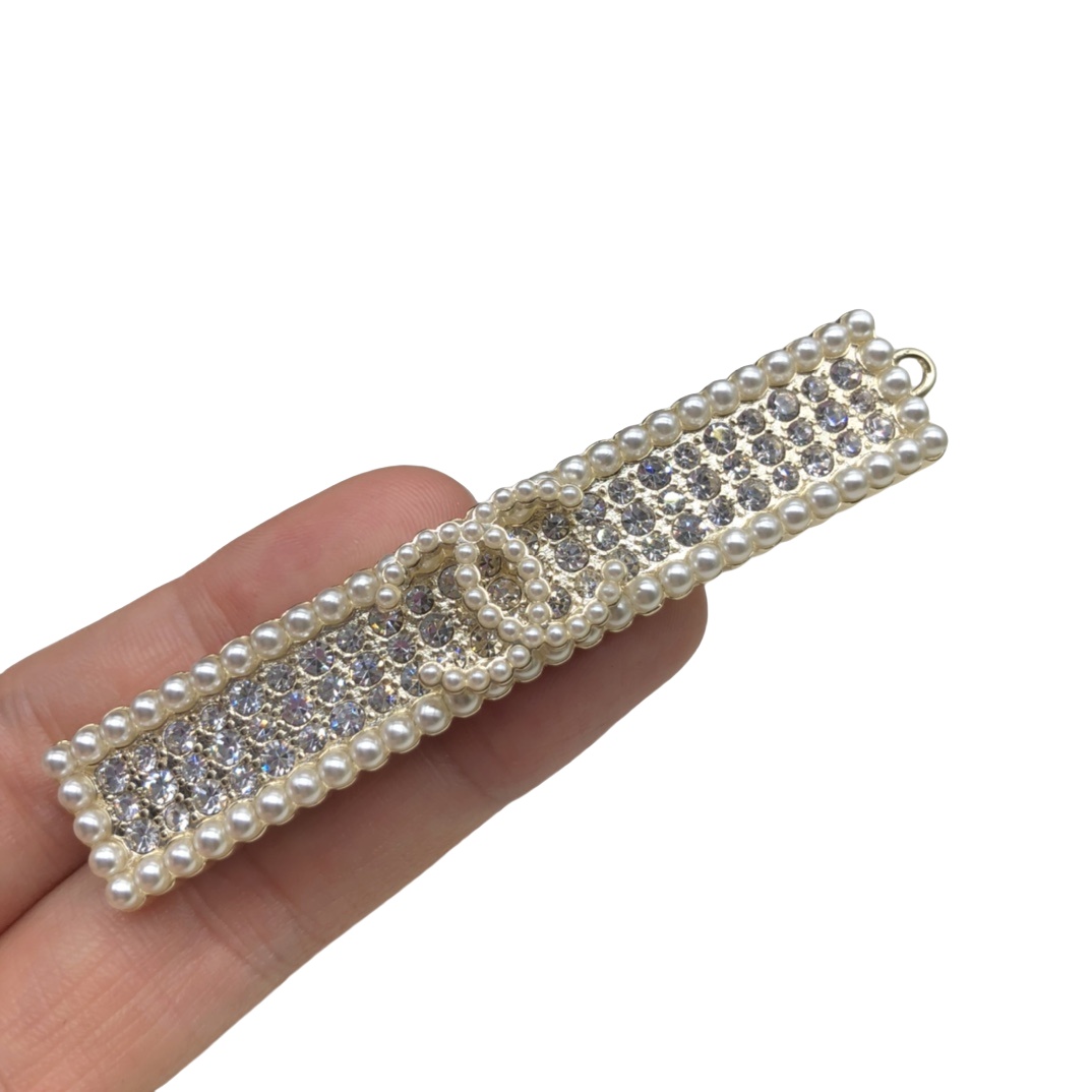 CCH013 chanel crystal and pearl hair clip - ccjewelryacc