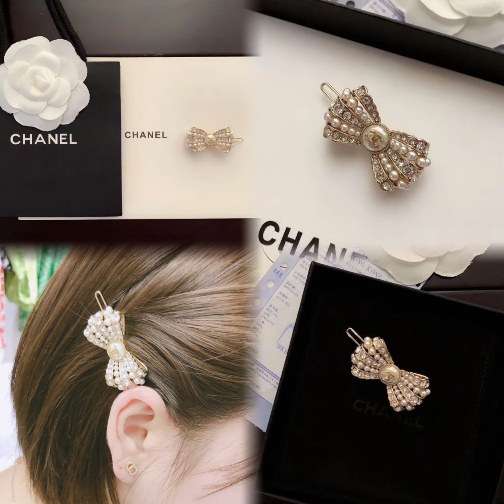 CCH012 Chanel bow hair clip - ccjewelryacc