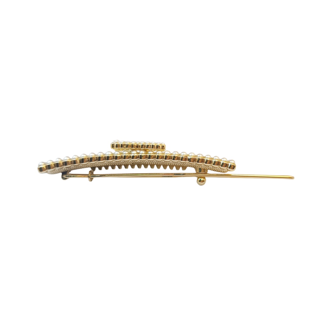 CCH013 chanel crystal and pearl hair clip - ccjewelryacc
