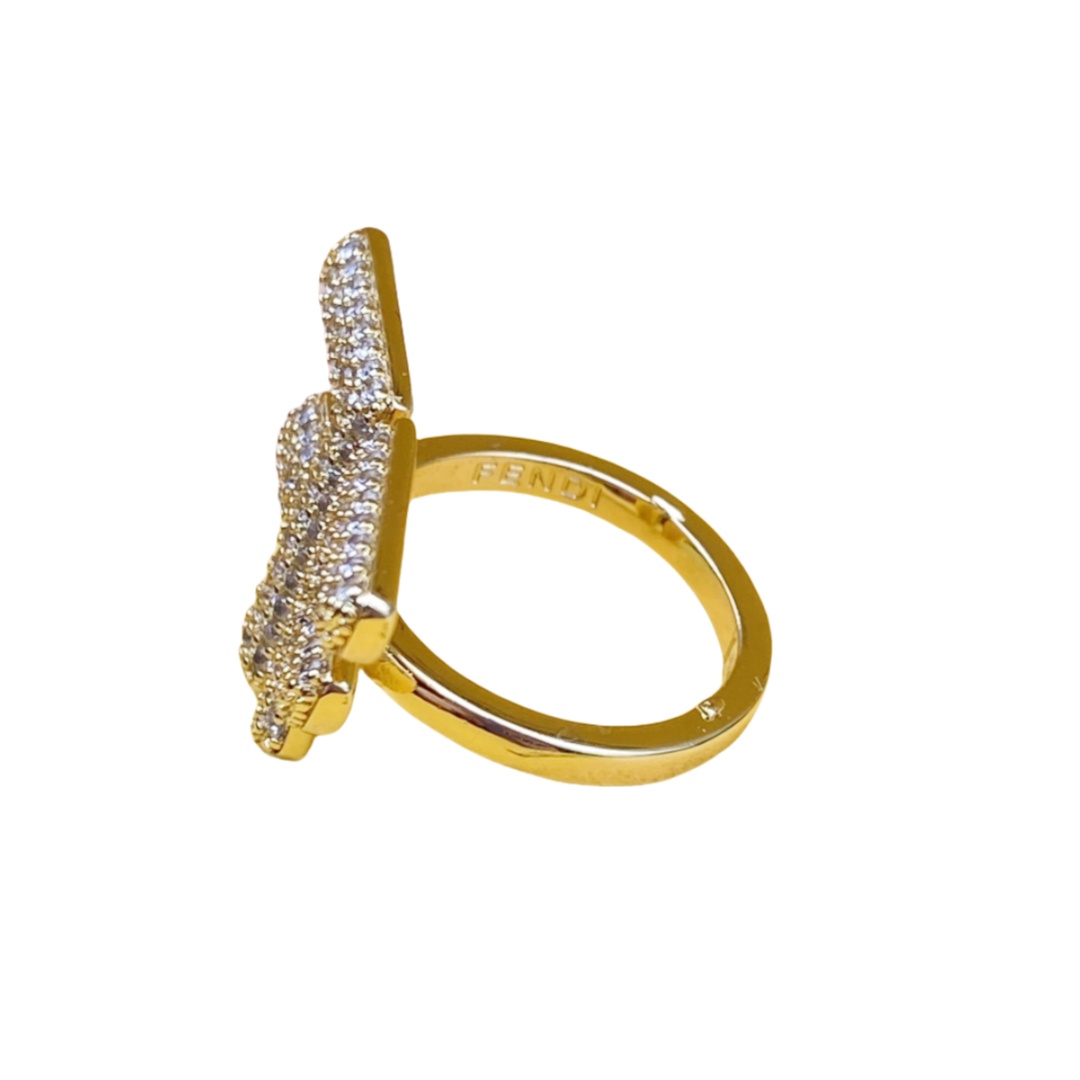 FDR026 Fendi ff ring gold - ccjewelryacc
