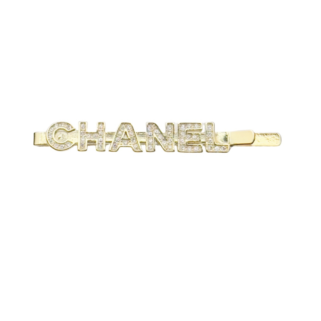 CCH022 chanel hair clip in metal and crystal - ccjewelryacc