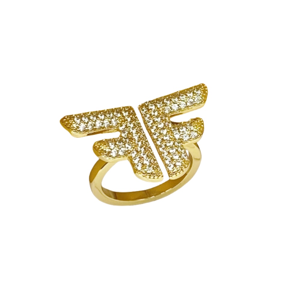 FDR026 Fendi ff ring gold - ccjewelryacc