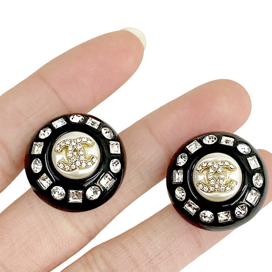 CCE508 Round black acrylic earring - ccjewelryacc