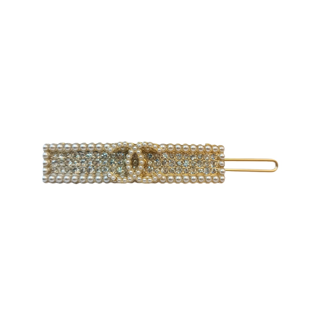 CCH013 chanel crystal and pearl hair clip - ccjewelryacc