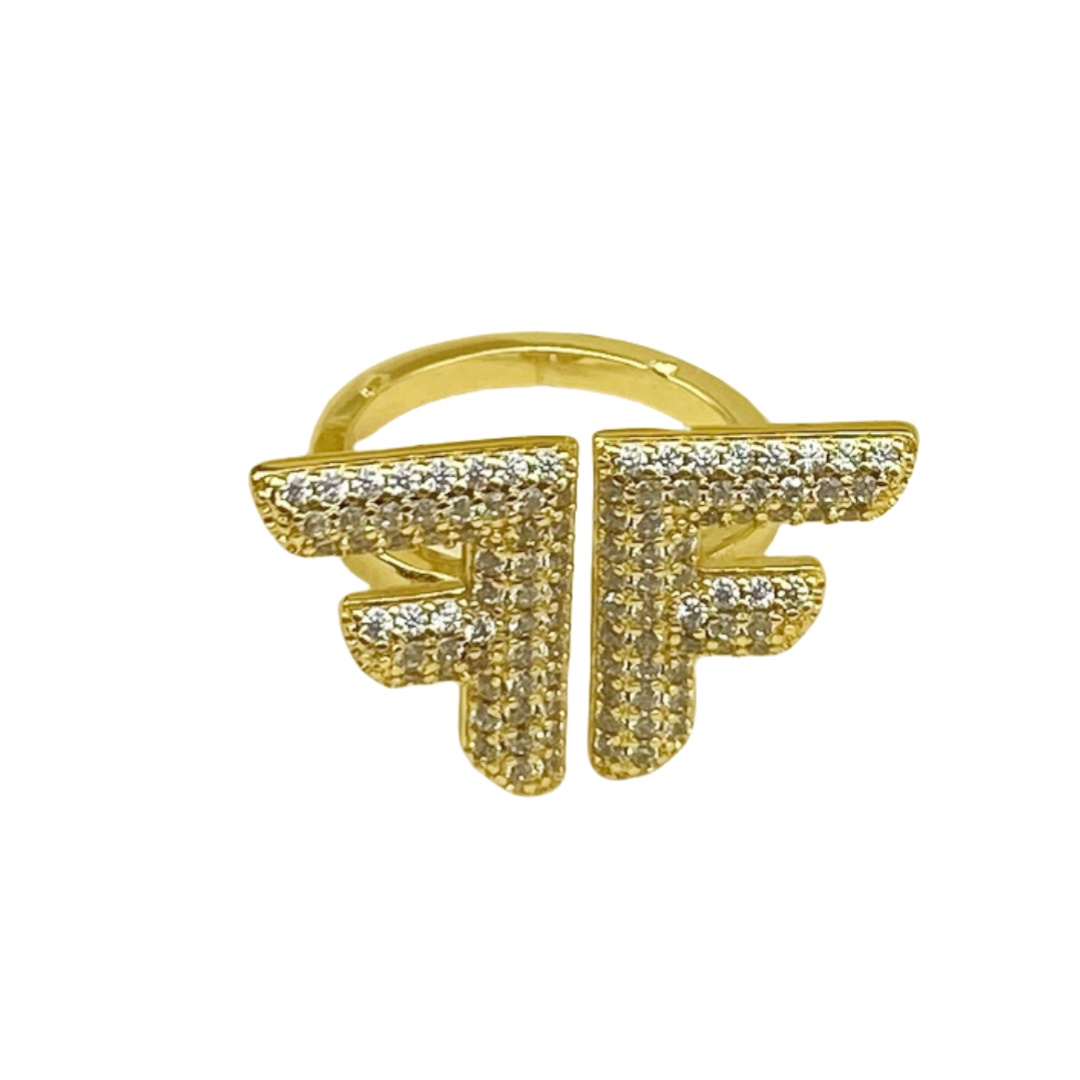 FDR026 Fendi ff ring gold - ccjewelryacc
