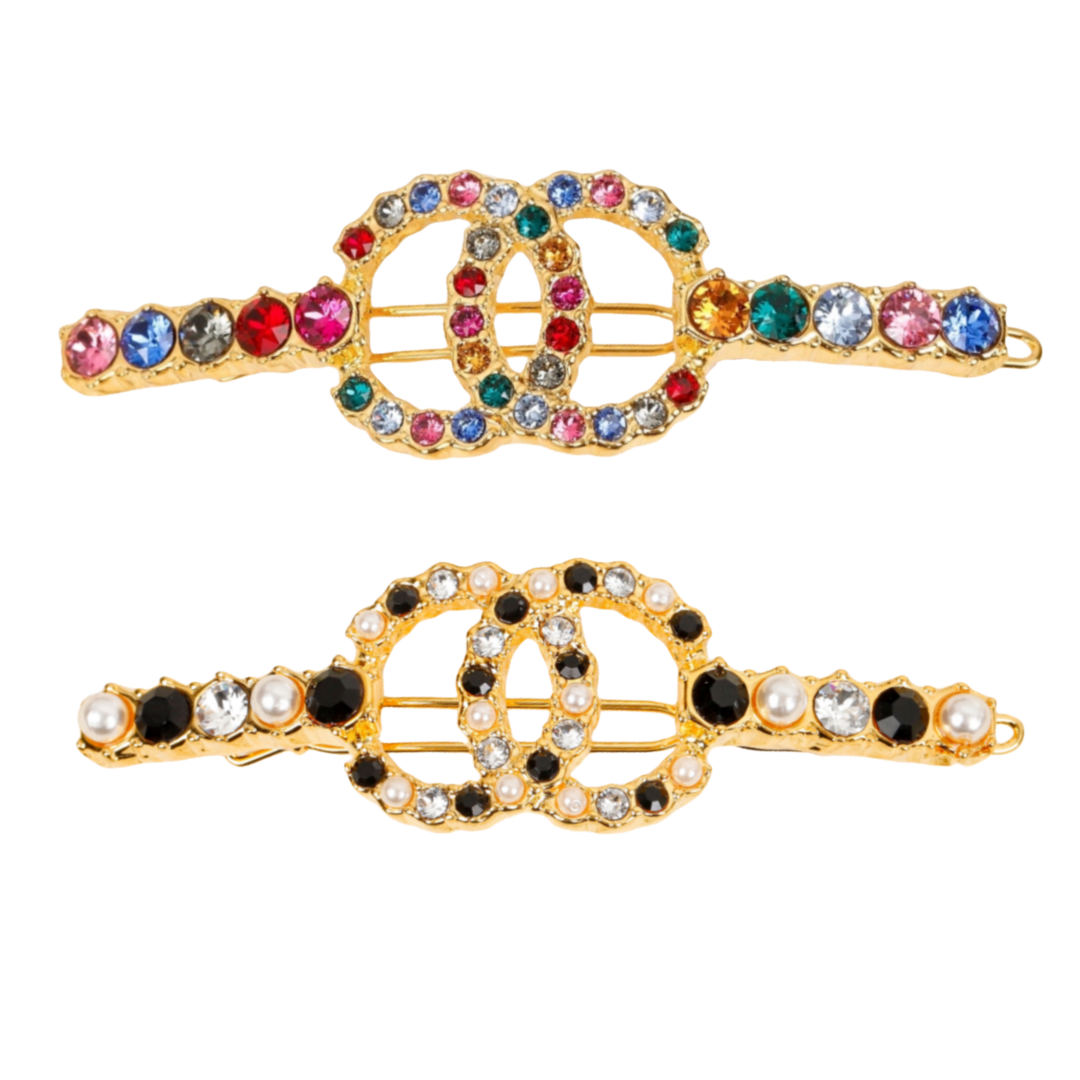 CCH035 Chanel rhinestone hair clip - ccjewelryacc