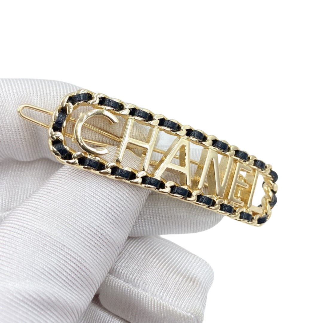 CCH020 Metal and leather chanel hair pin - ccjewelryacc
