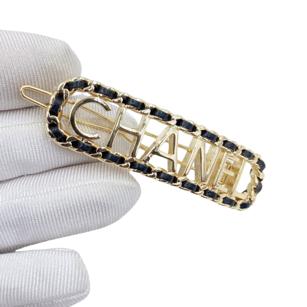 CCH020 Metal and leather chanel hair pin - ccjewelryacc