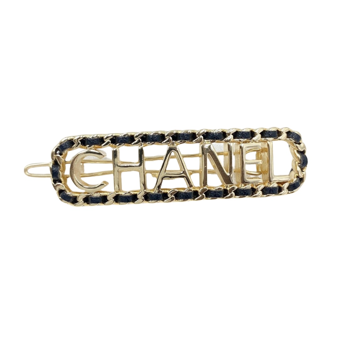 CCH020 Metal and leather chanel hair pin - ccjewelryacc
