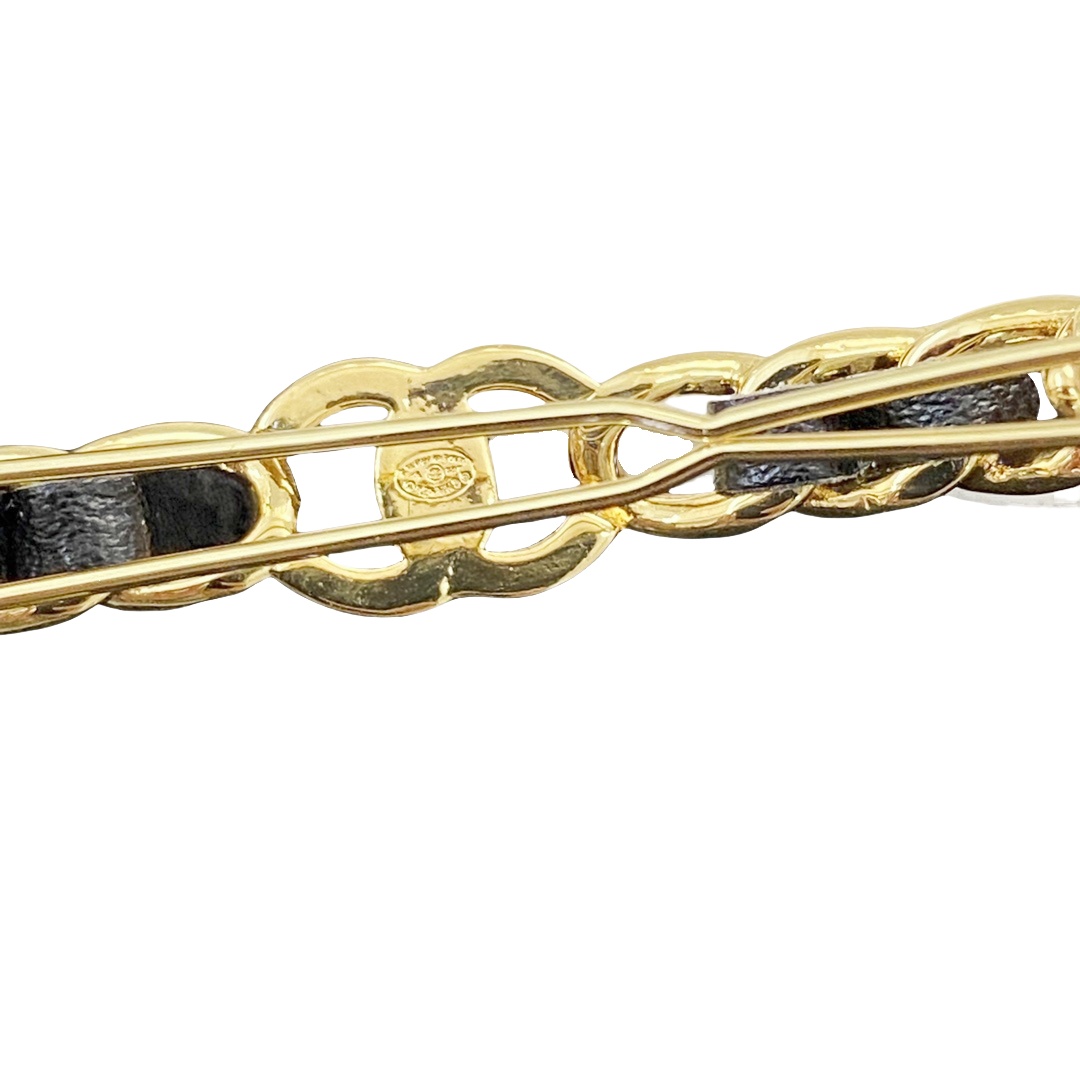 CCH051 Metal leather chanel hair accessory - ccjewelryacc