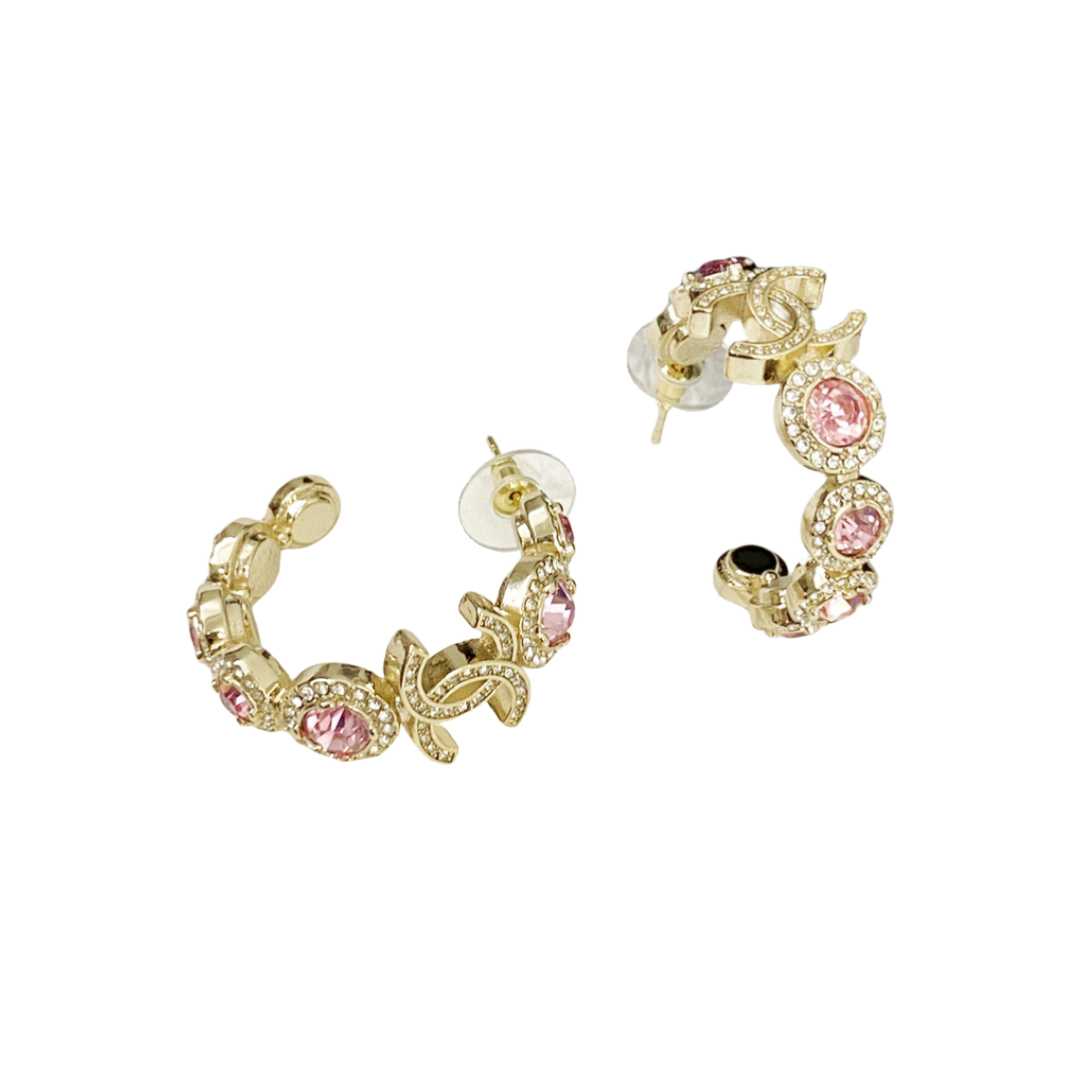 CCE255 Chanel pink stone earrings for women - ccjewelryacc
