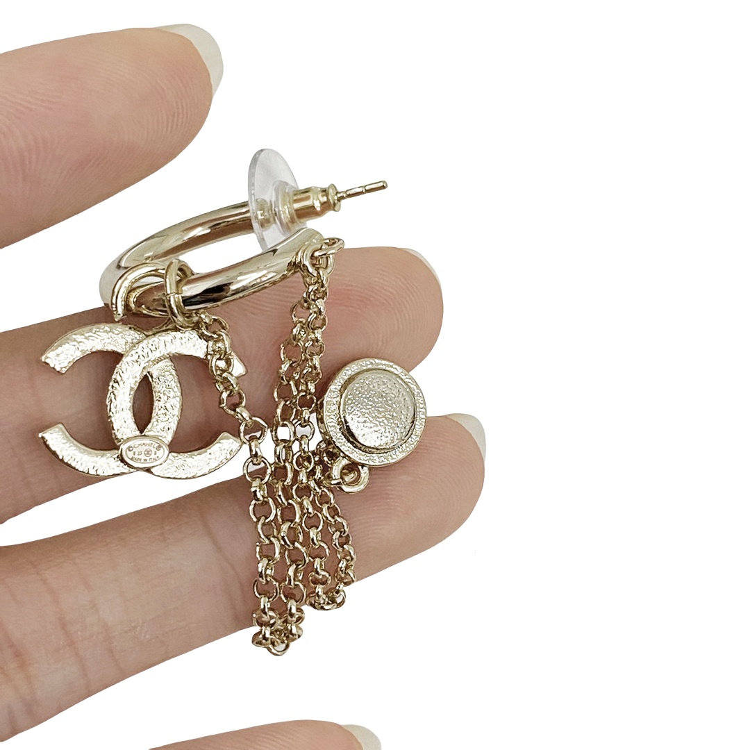 CCE255 Chanel pink stone earrings for women - ccjewelryacc