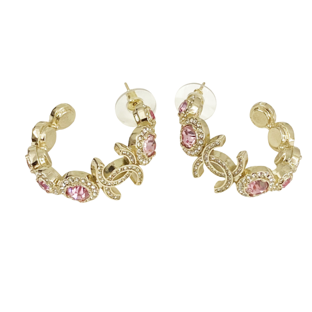 CCE255 Chanel pink stone earrings for women - ccjewelryacc
