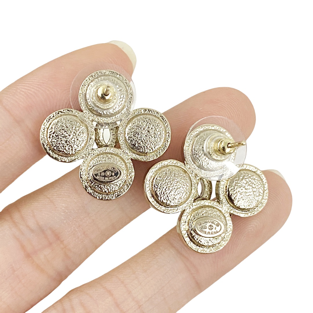 CCE255 Chanel pink stone earrings for women - ccjewelryacc