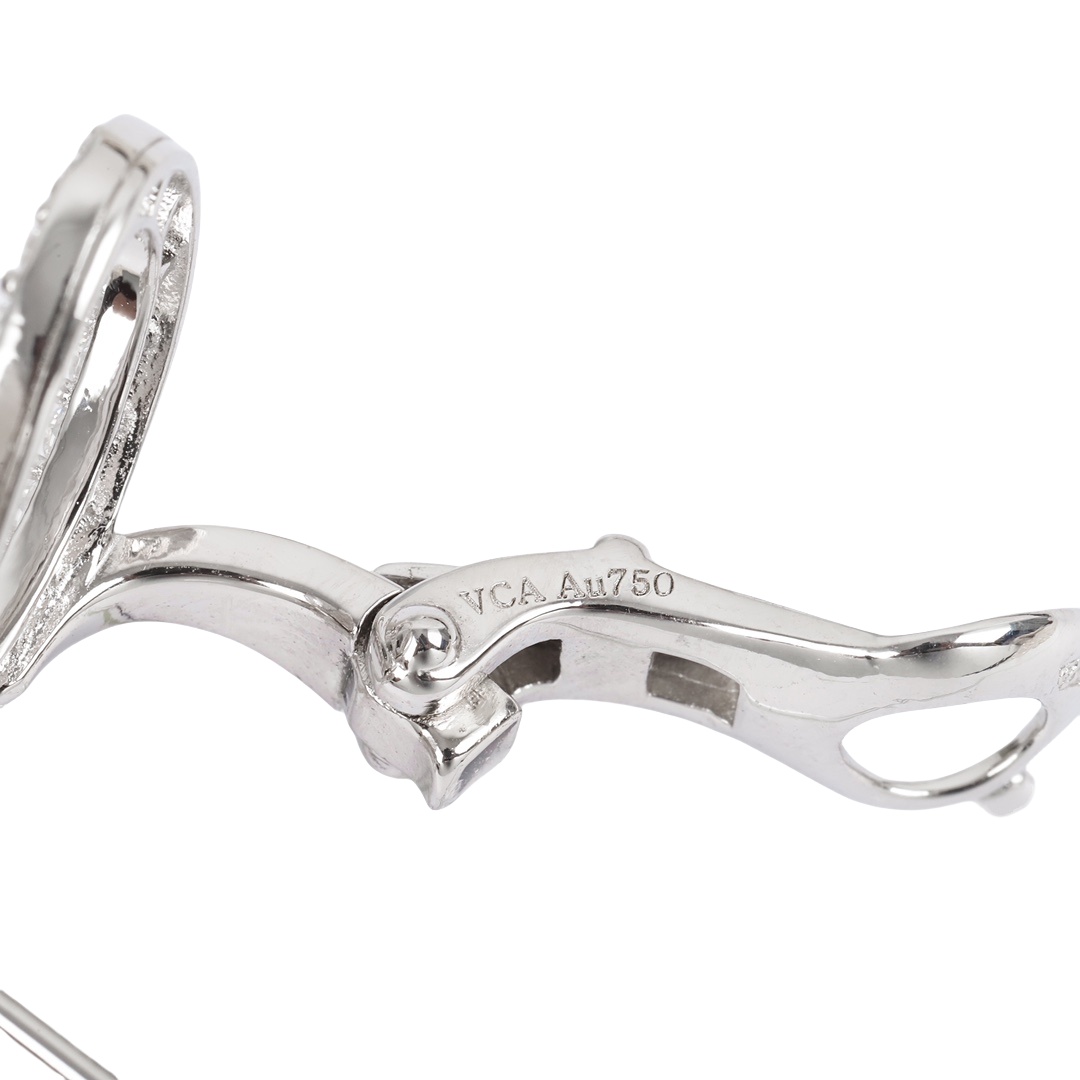 VCEV006 18k White Gold Van Cleef & Arpels Flowerlace earring clip - ccjewelryacc