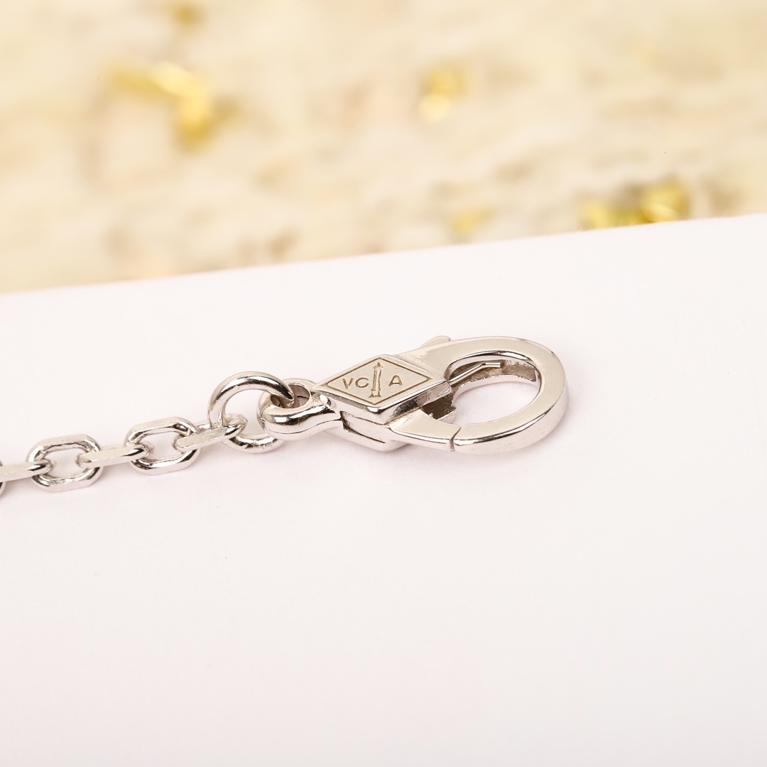 VCNS009  18k white gold diamond vca Flowerlace necklace - ccjewelryacc