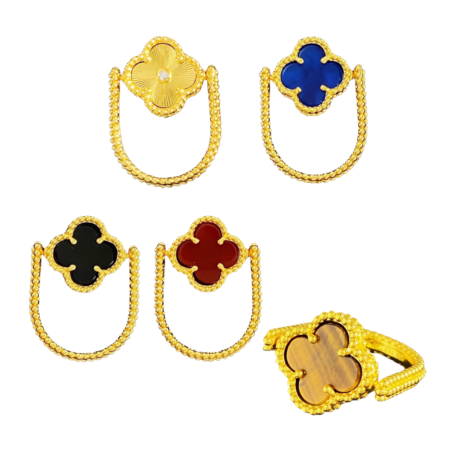 VCR013 Vintage Alhambra reversible ring - ccjewelryacc