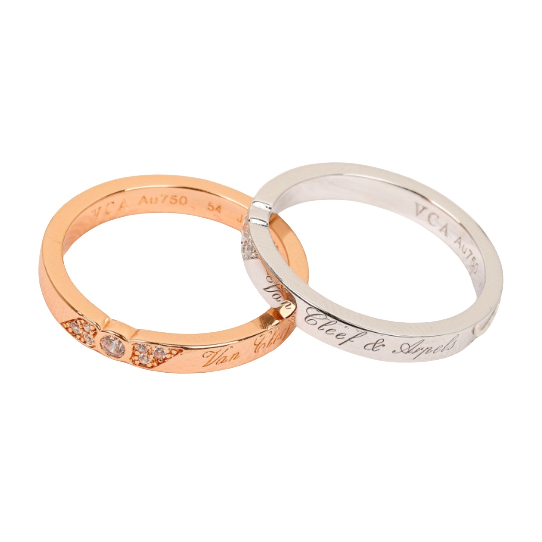 VCRV006 18k Gold Van Cleef & Arpels Toujours Signature Etoiles Wedding ring - ccjewelryacc