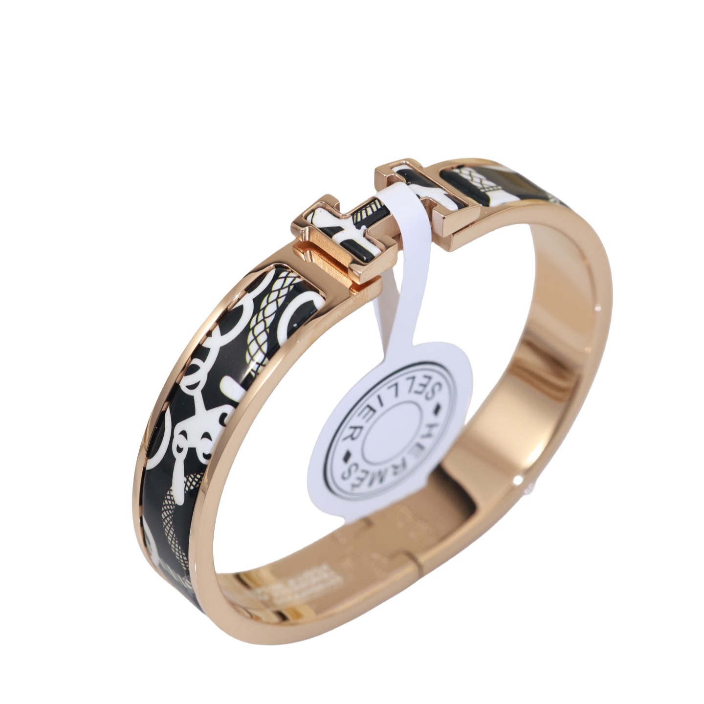 HMS056 18k Gold Hermes Clic enamel H bracelet - ccjewelryacc