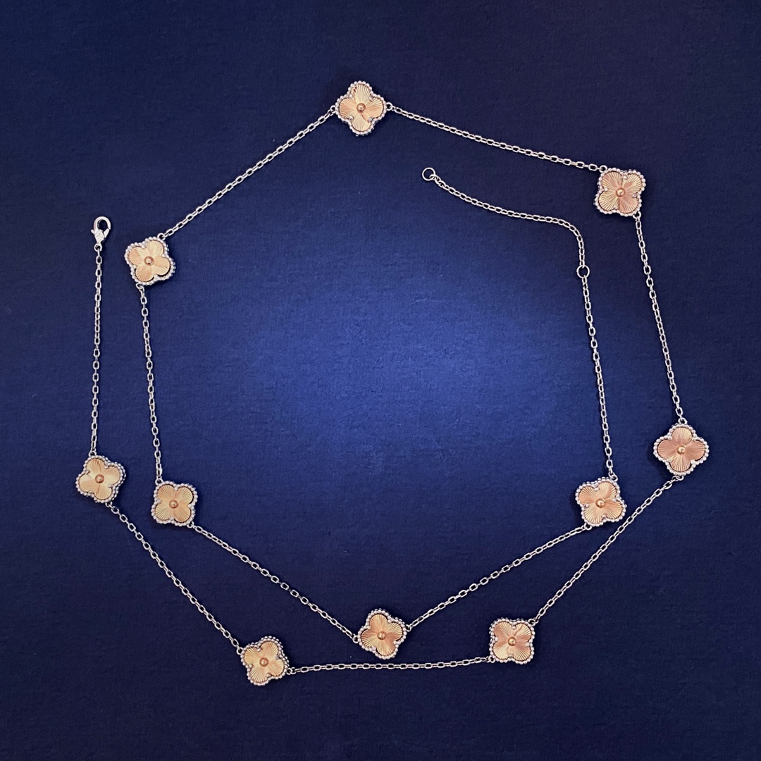 VCN036  VCA Two Tone 2024 Holiday Necklace 10 motifs - ccjewelryacc