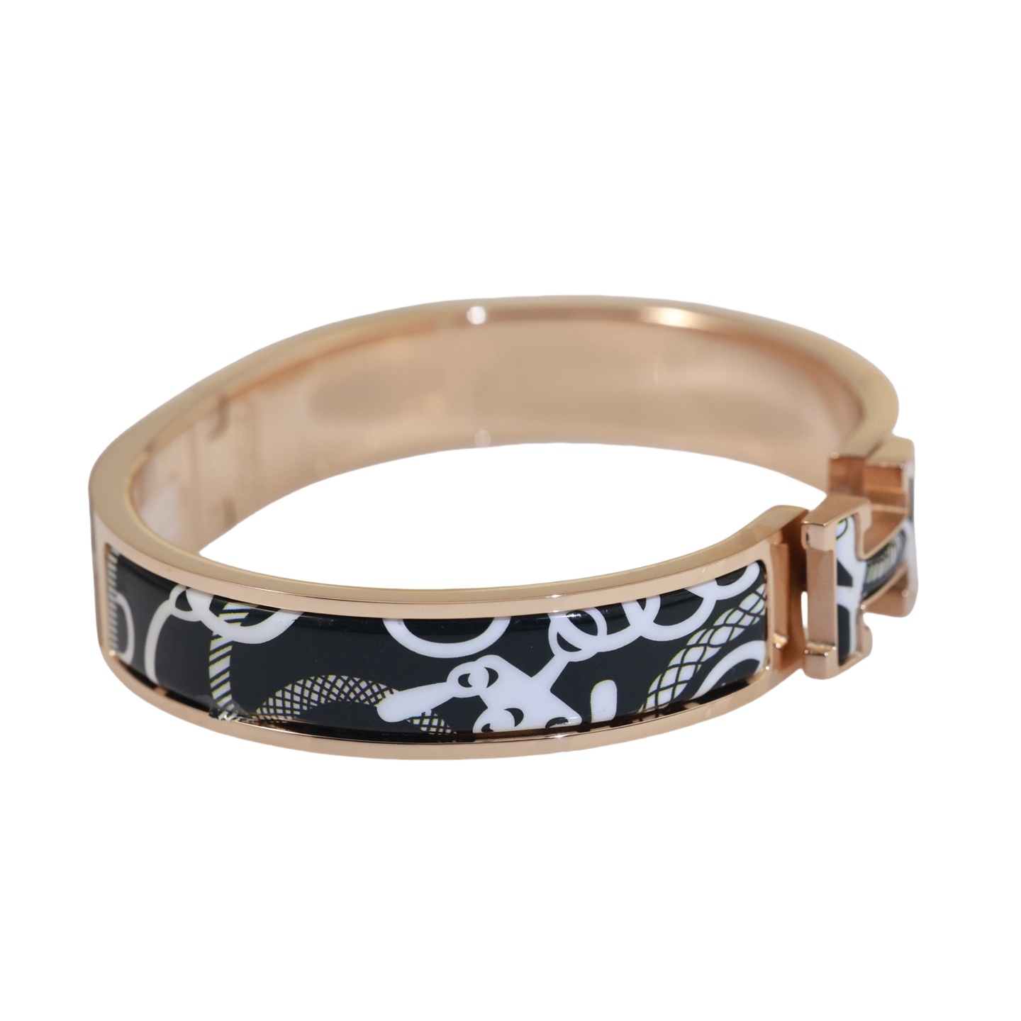 HMS056 18k Gold Hermes Clic enamel H bracelet - ccjewelryacc