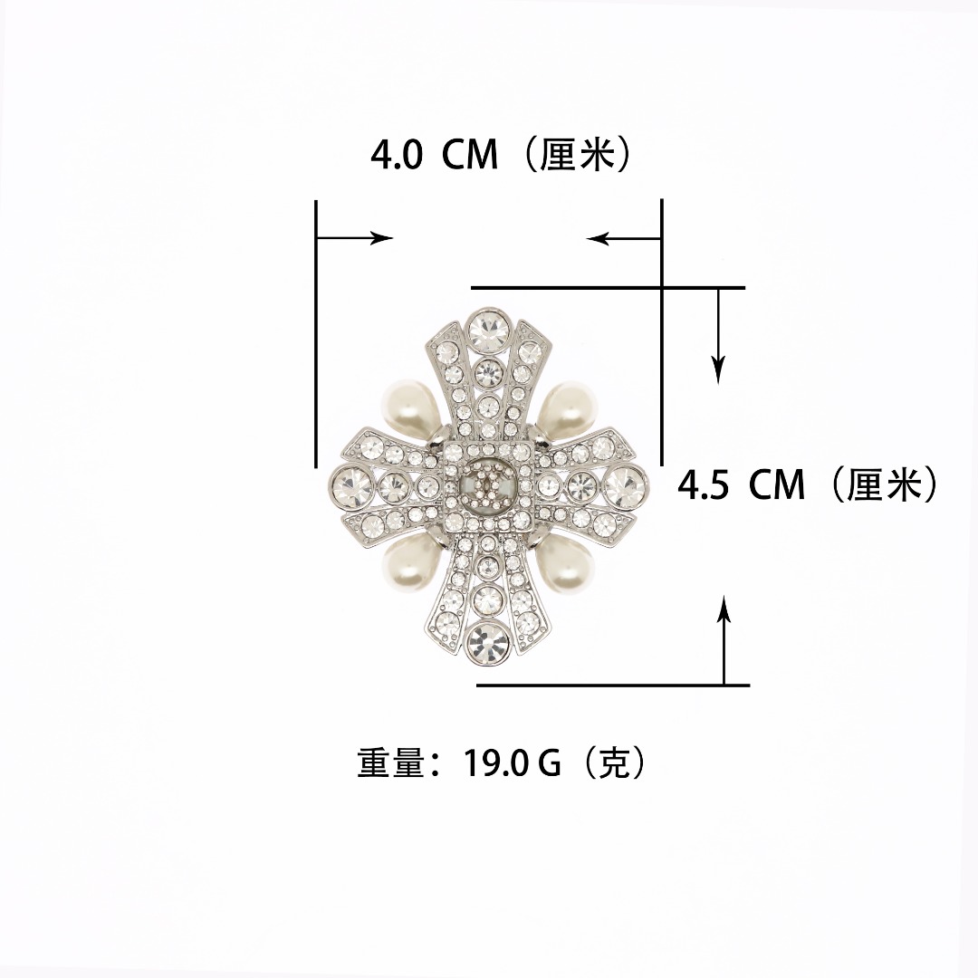 BCB201 CC Baroque style crystal and pearl brooch pin - ccjewelryacc