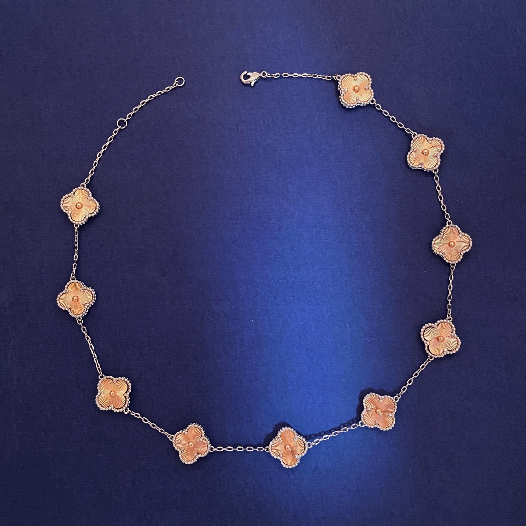 VCN036  VCA Two Tone 2024 Holiday Necklace 10 motifs - ccjewelryacc