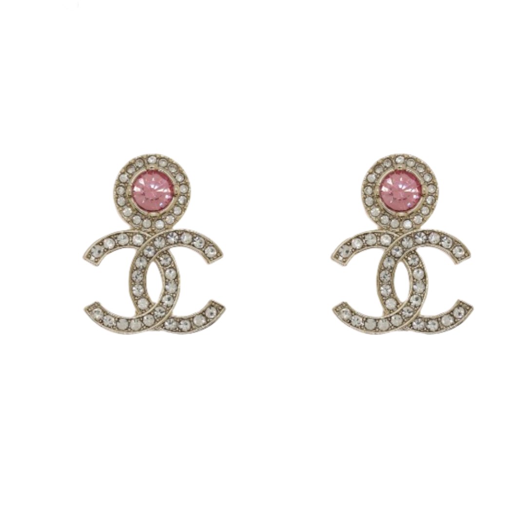 CCE255 Chanel pink stone earrings for women - ccjewelryacc