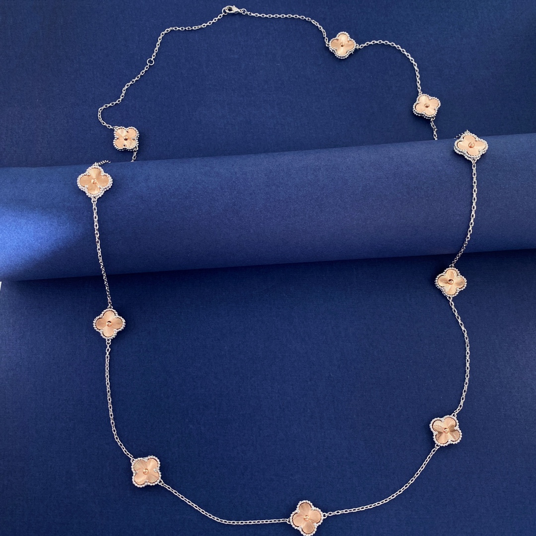 VCN036  VCA Two Tone 2024 Holiday Necklace 10 motifs - ccjewelryacc