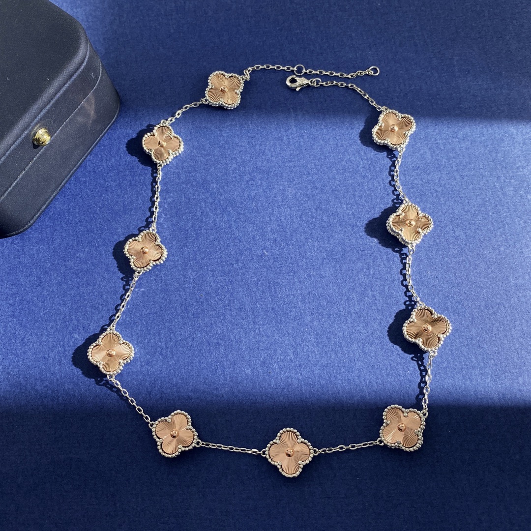 VCN036  VCA Two Tone 2024 Holiday Necklace 10 motifs - ccjewelryacc