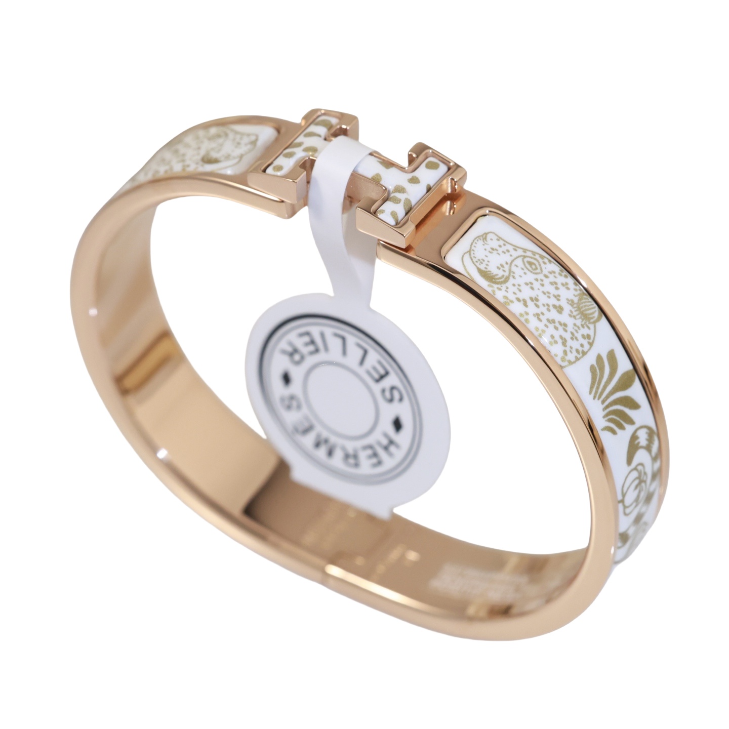 HMS055 18k Gold Hermes Clic enamel H bracelet - ccjewelryacc