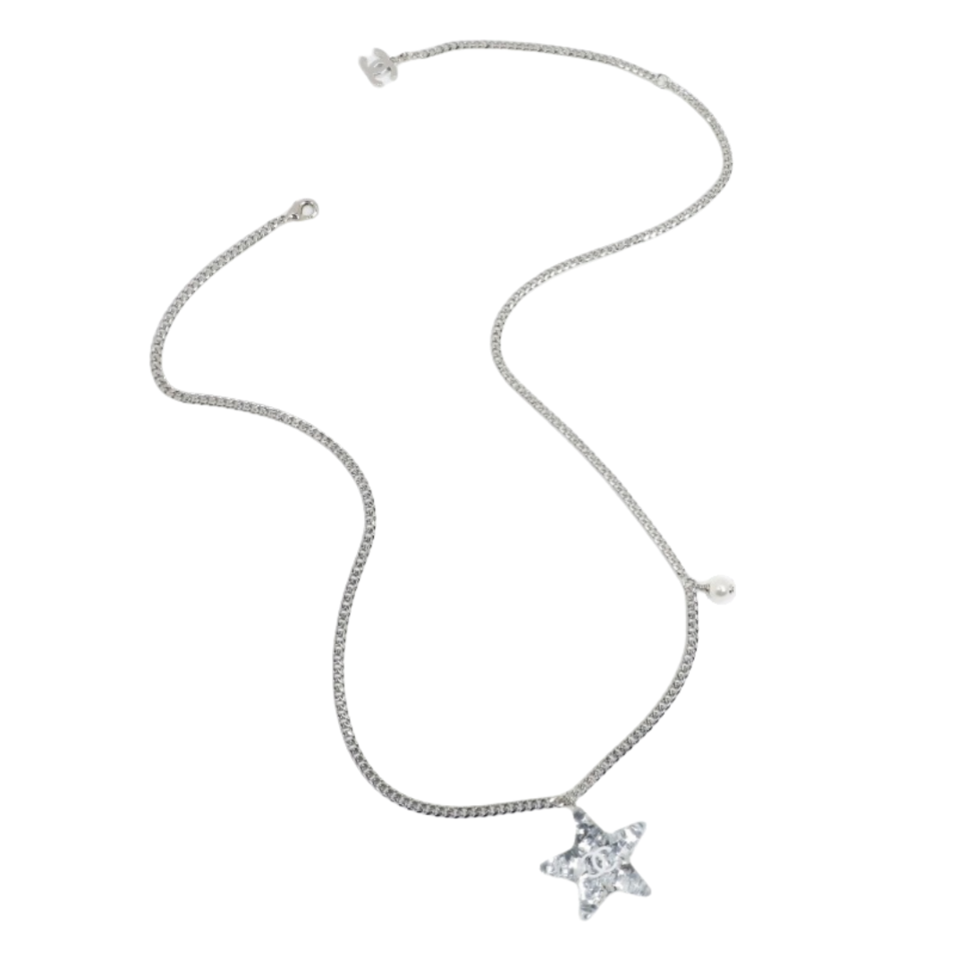CCN318 Chanel Acrylic glitter star pendant necklace - ccfashionjewelry