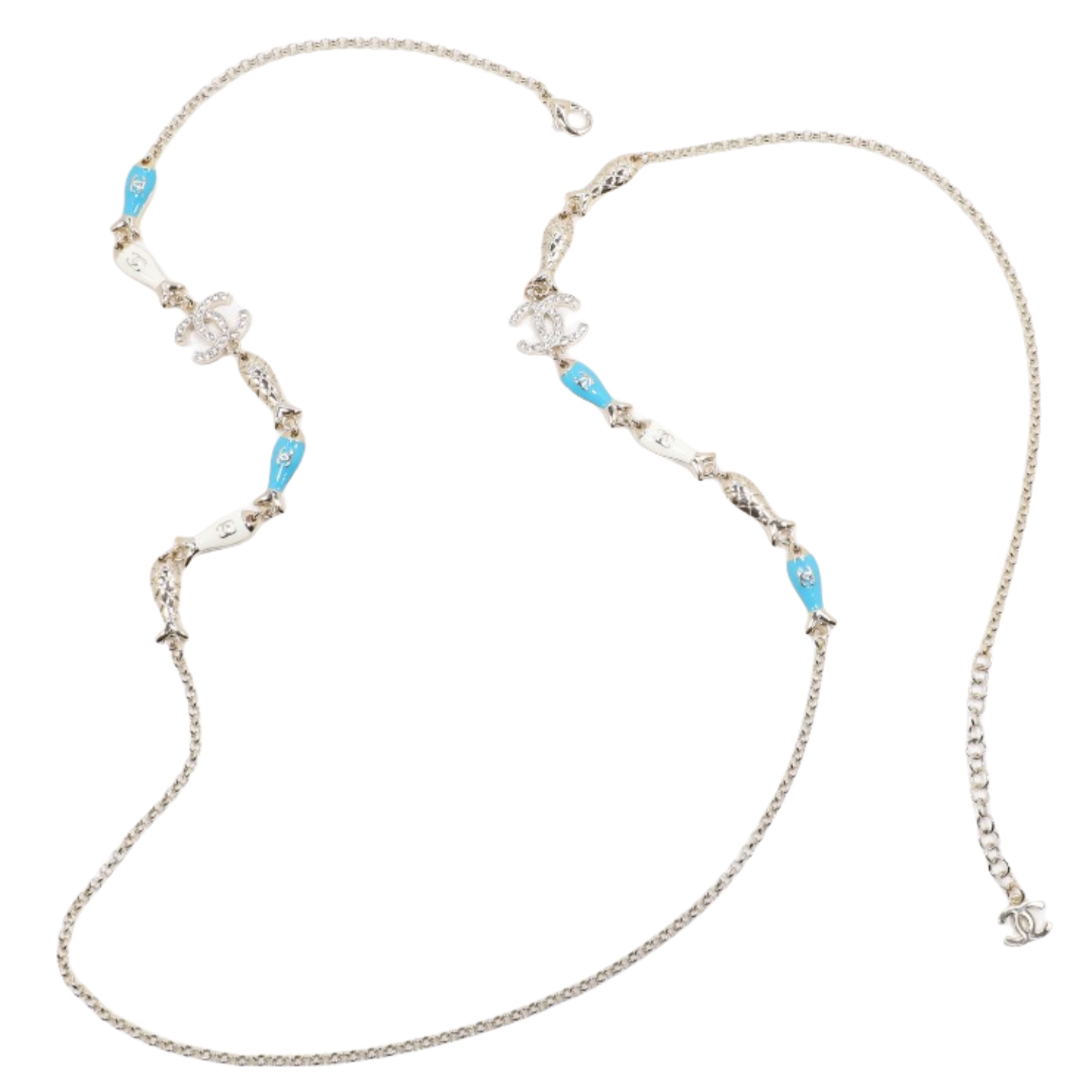 CCL091 Chanel Marine element enamel long chain sweater necklace - ccjewelryacc