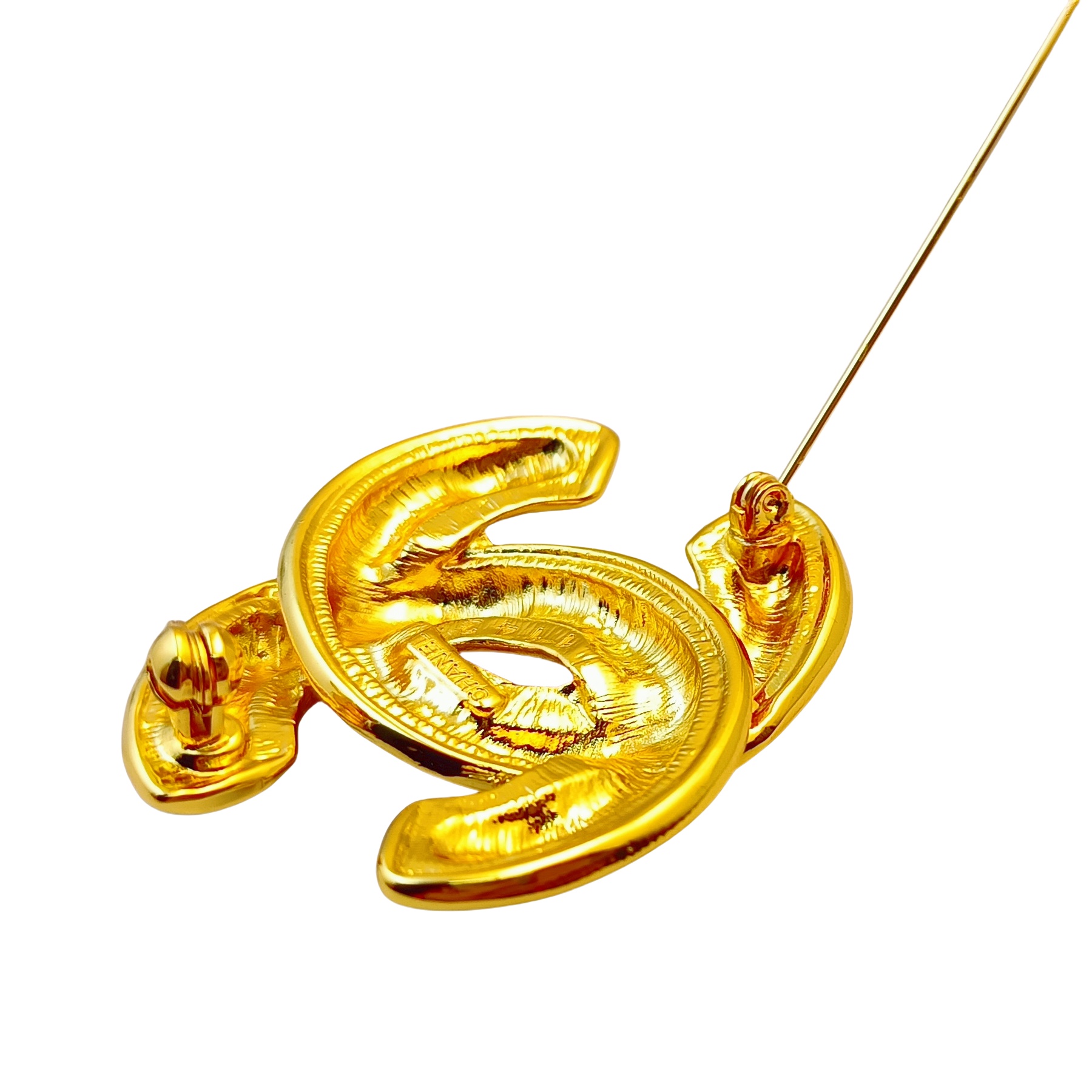 BCB003 Vintage Gold CC birdcage brooch - ccjewelryacc