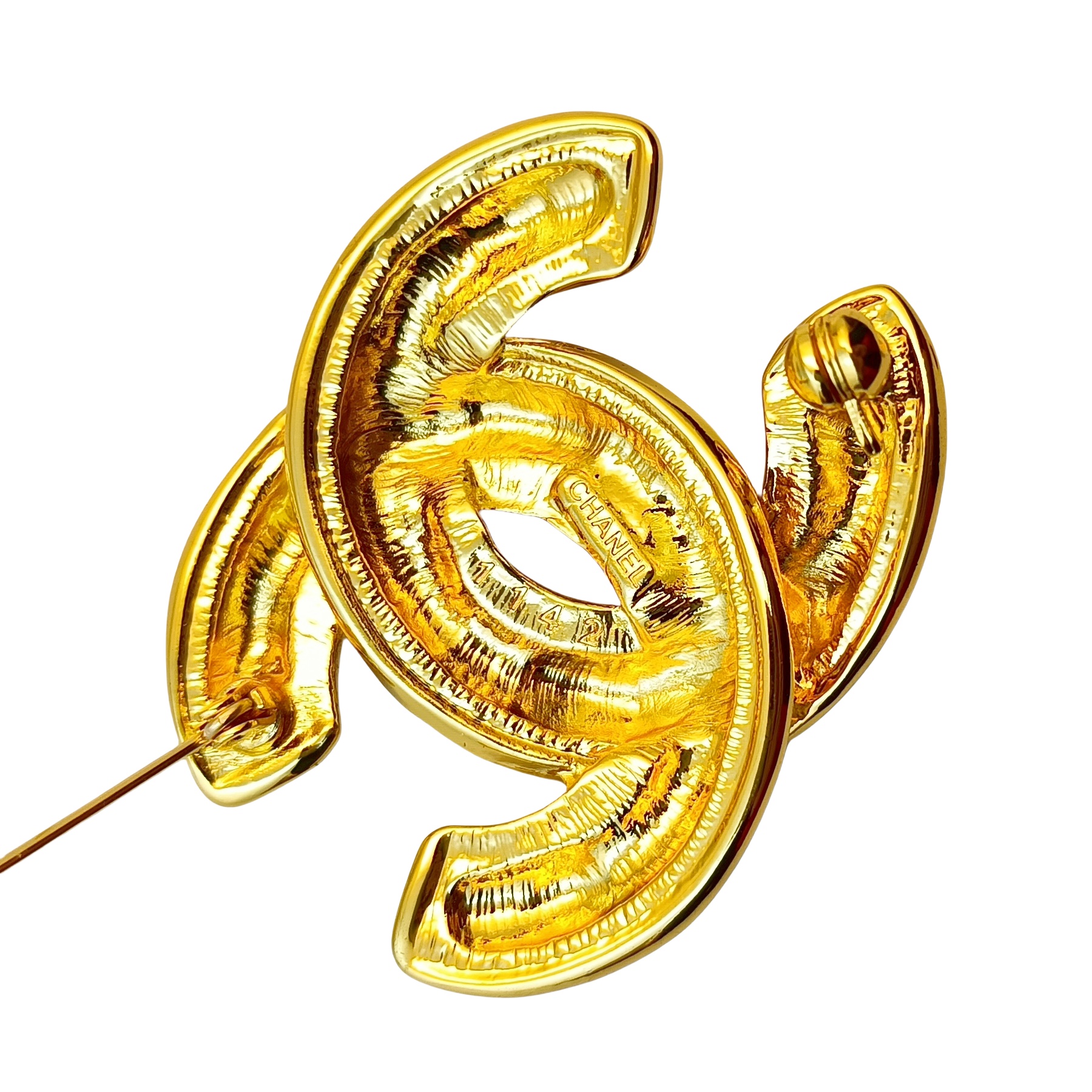 BCB003 Vintage Gold CC birdcage brooch - ccjewelryacc
