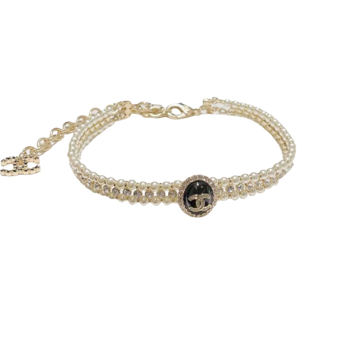 CCN034 Chanel Double Pearl choker Necklace - ccjewelryacc