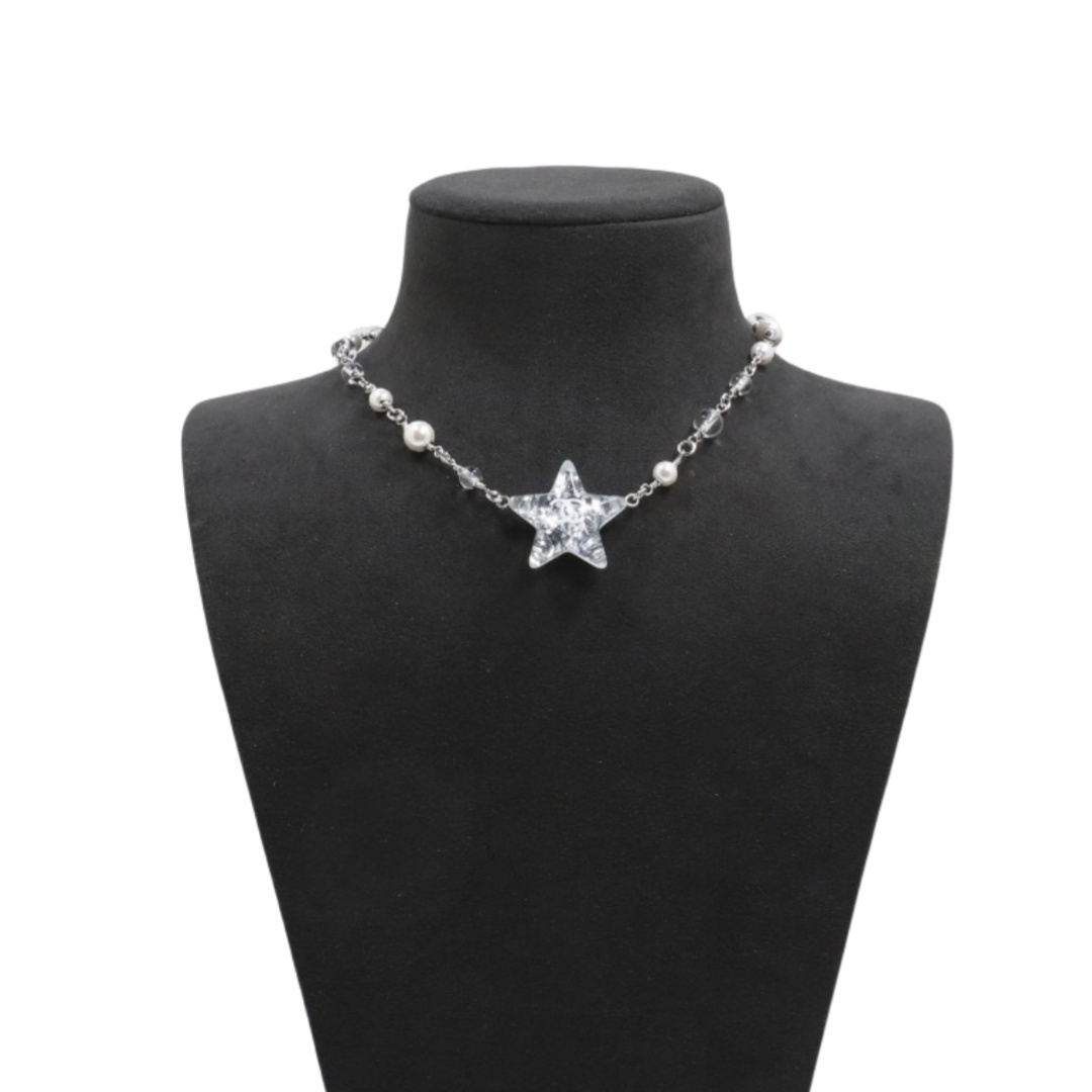 CCN174 Chanel Acrylic glitter star pendant pearl necklace - ccjewelryacc