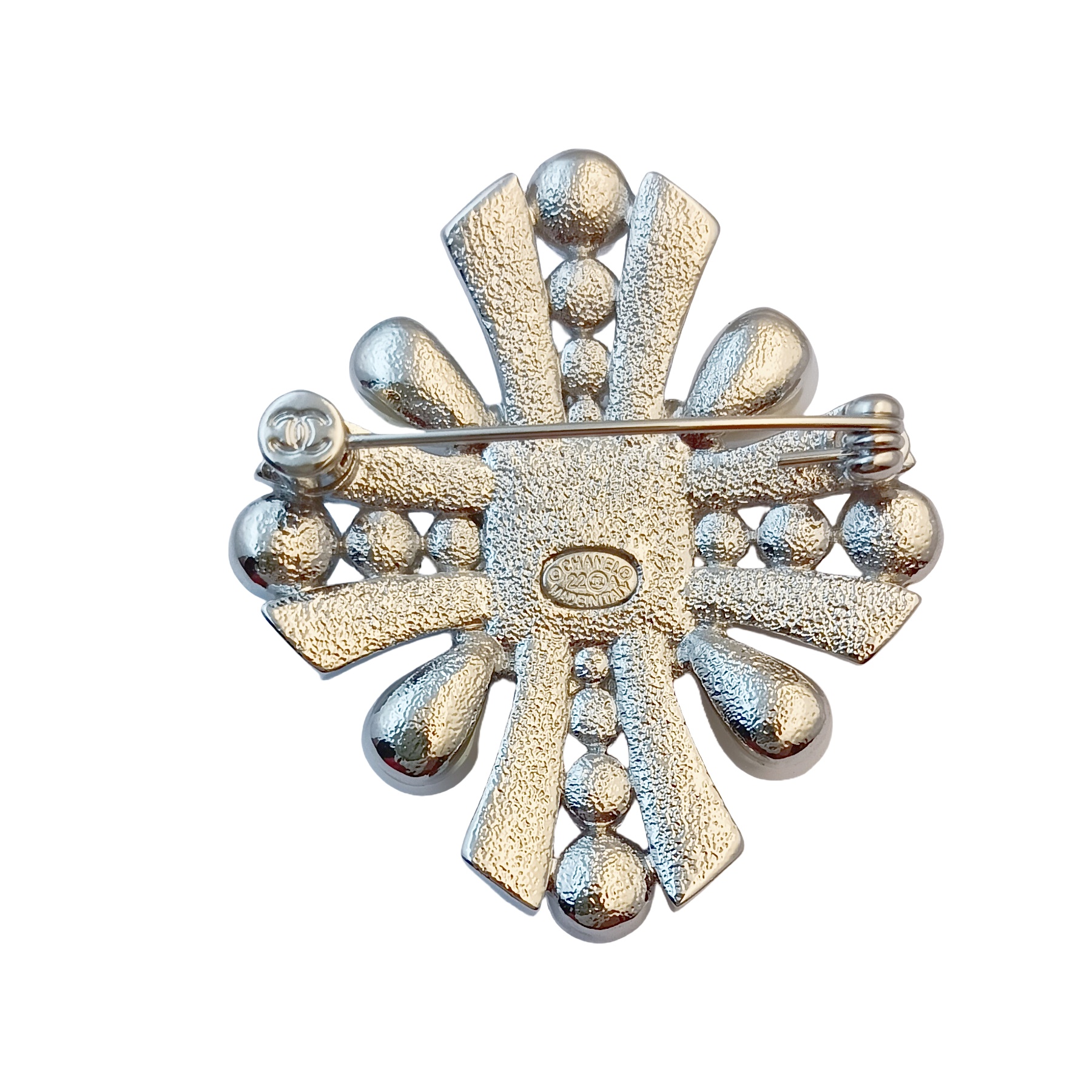 BCB201 CC Baroque style crystal and pearl brooch pin - ccfashionjewelry