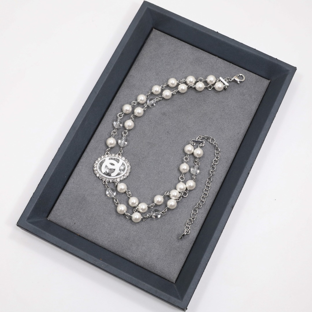 CCN166 chanel silver choker necklace - ccjewelryacc