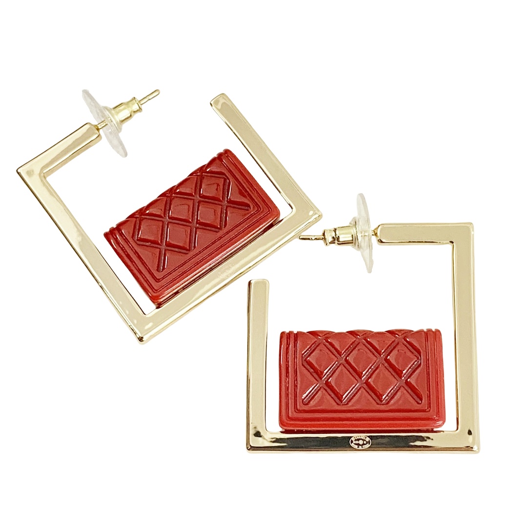 CCE268 Chanel Bag hoop earrings - ccjewelryacc