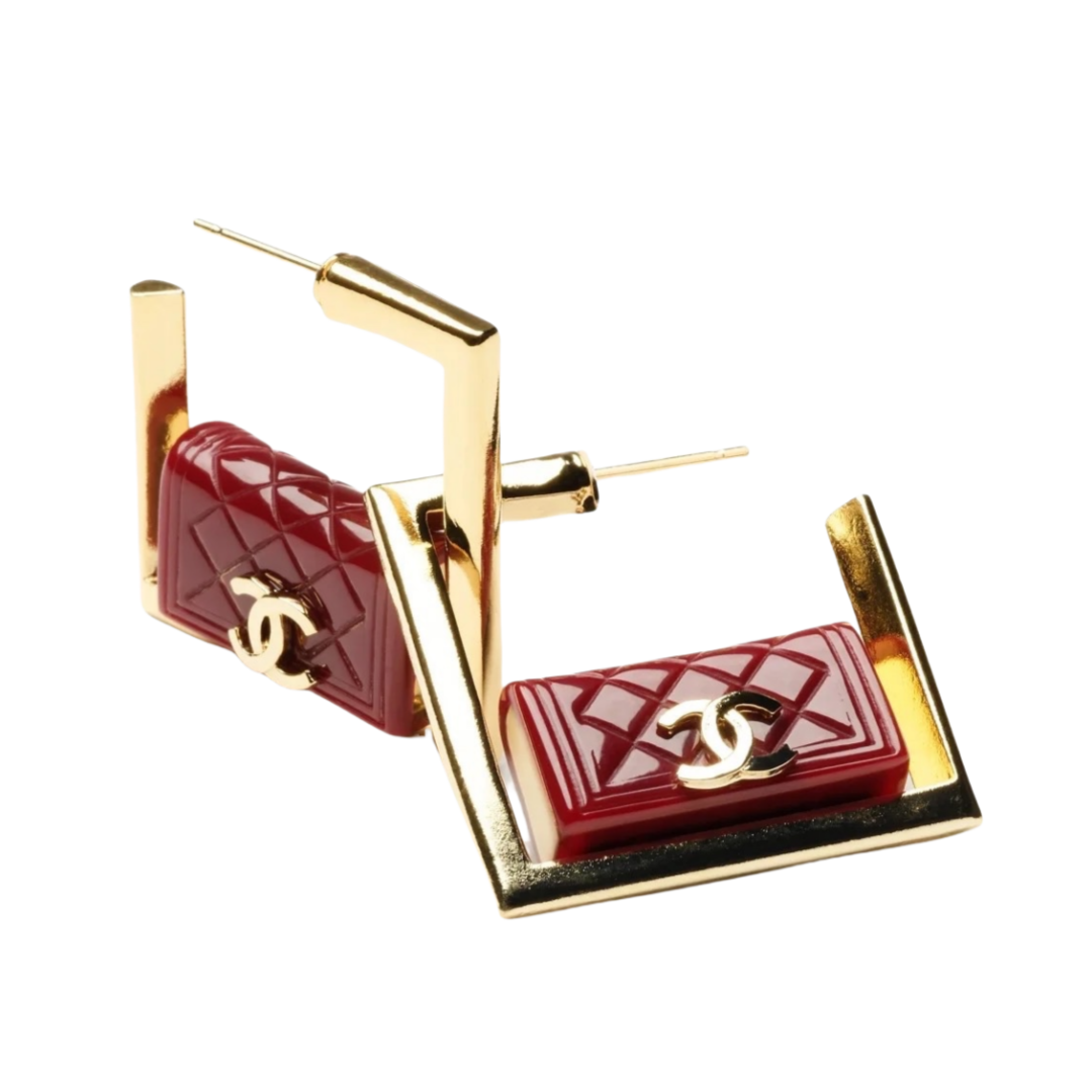 CCE268 Chanel Bag hoop earrings - ccjewelryacc