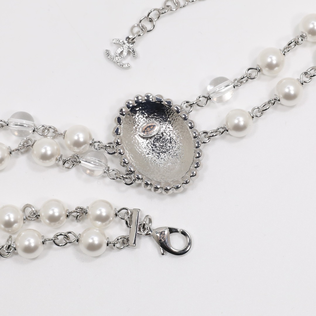 CCN166 chanel silver choker necklace - ccjewelryacc