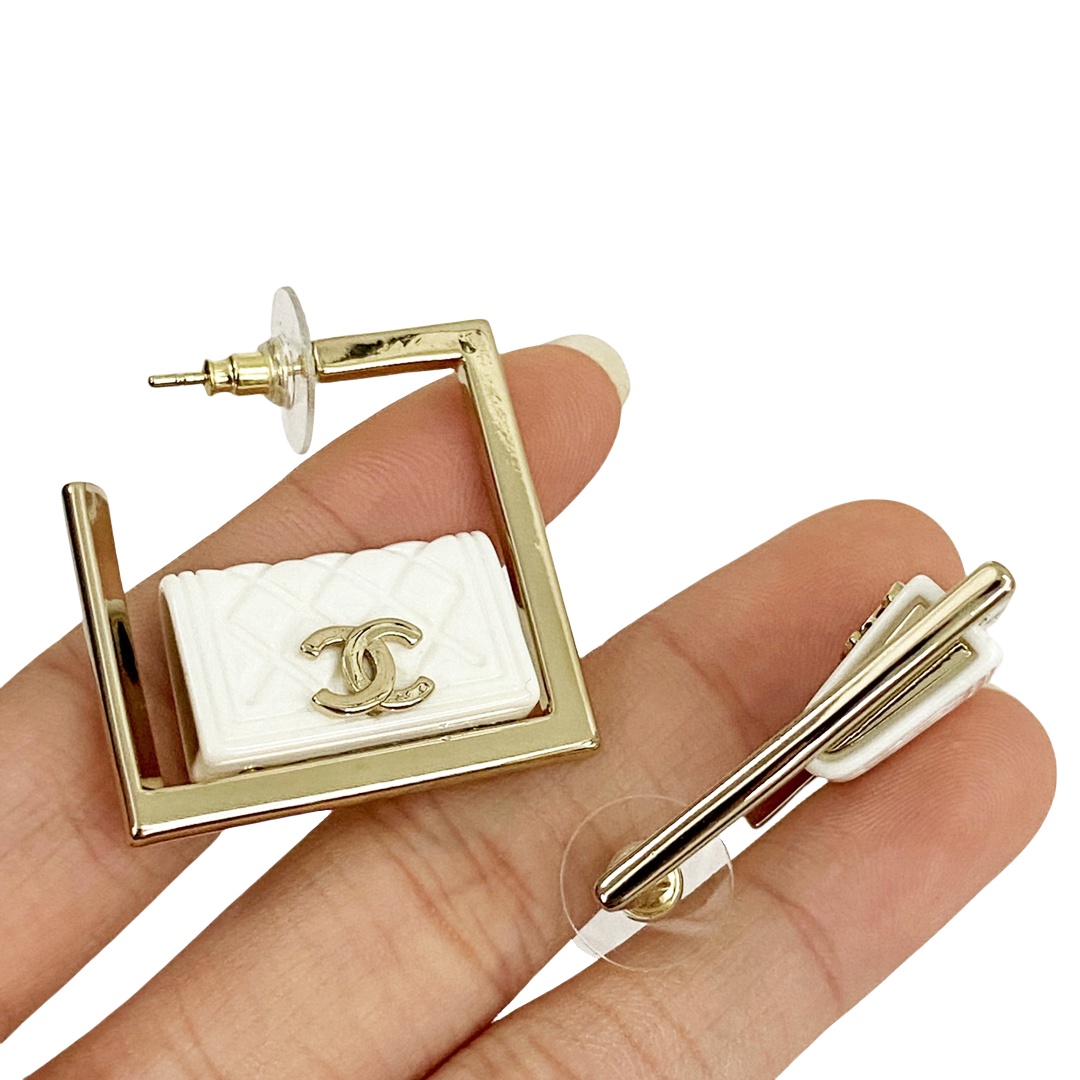 CCE268 Chanel Bag hoop earrings - ccjewelryacc