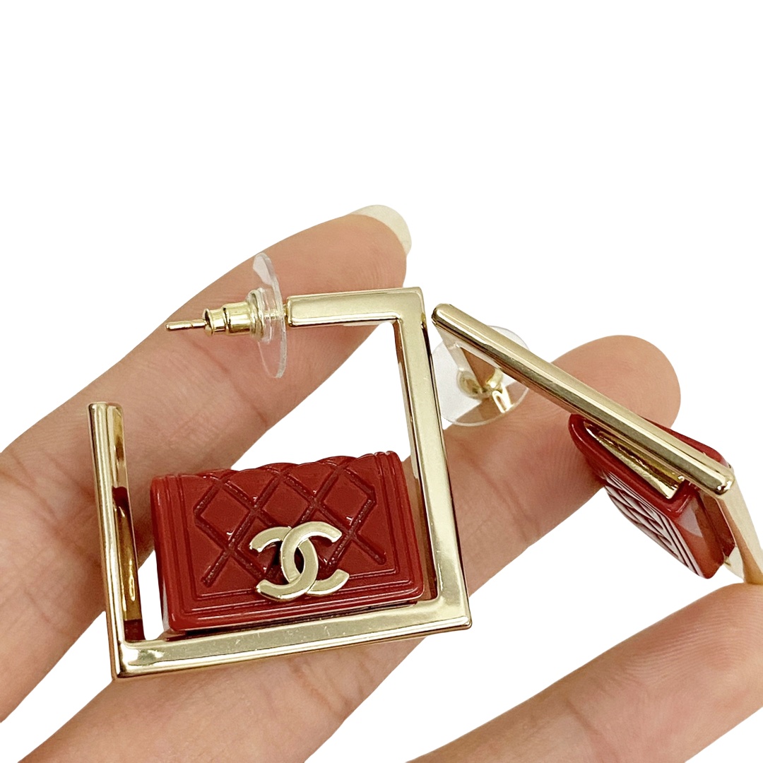 CCE268 Chanel Bag hoop earrings - ccjewelryacc