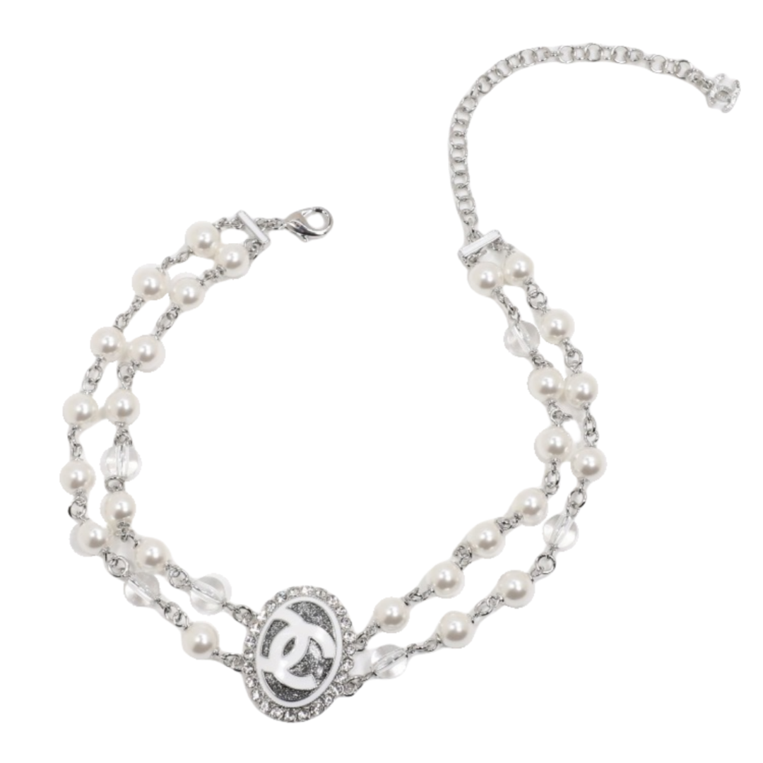 CCN166 chanel silver choker necklace - ccjewelryacc