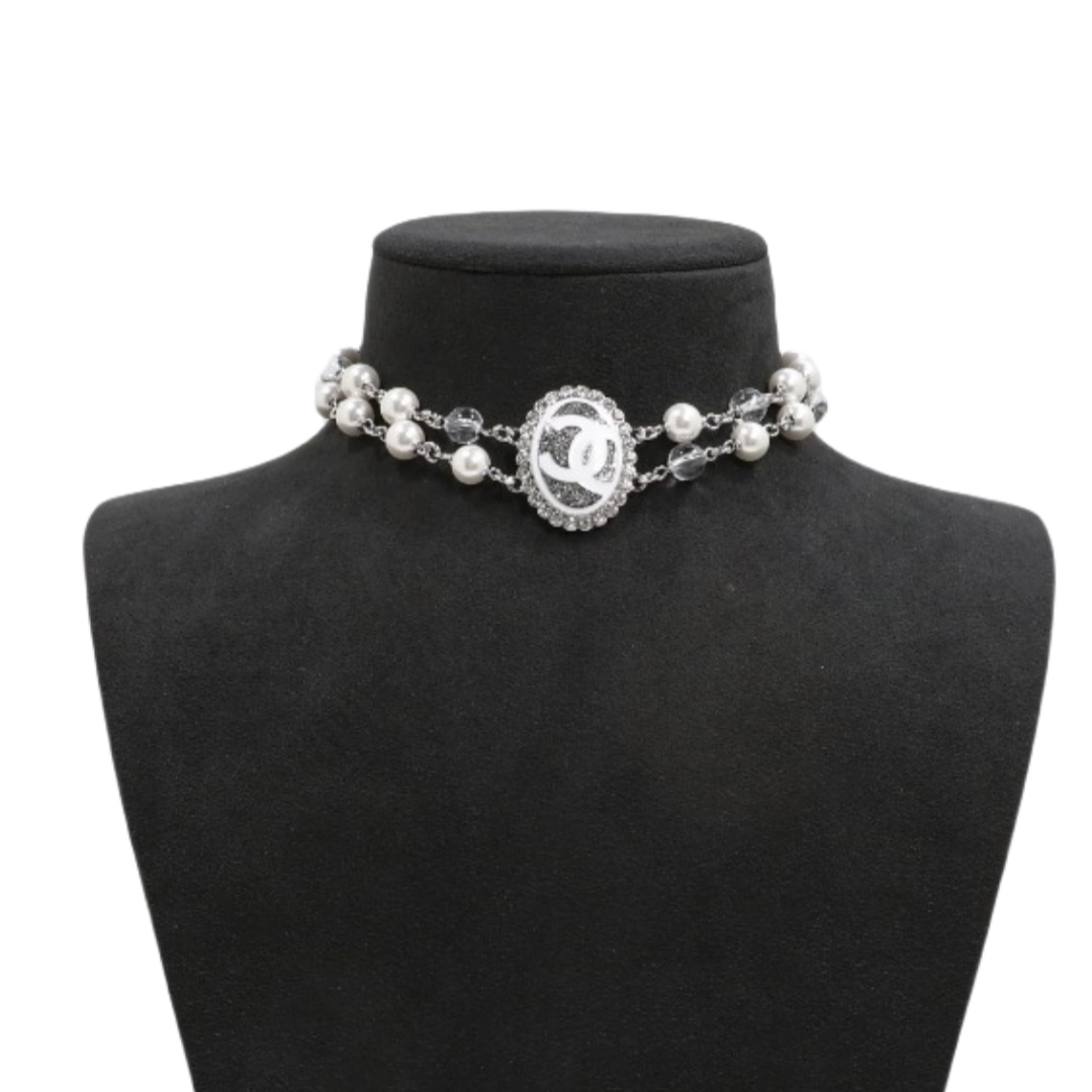 CCN166 chanel silver choker necklace - ccjewelryacc